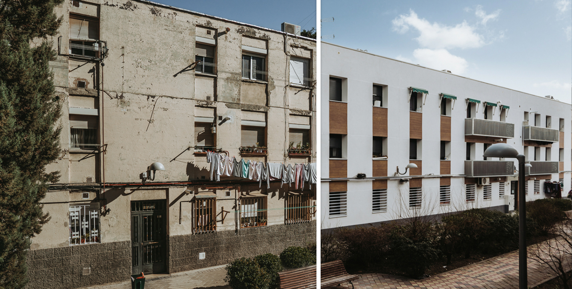 Antes y después Barrio del aeropuerto